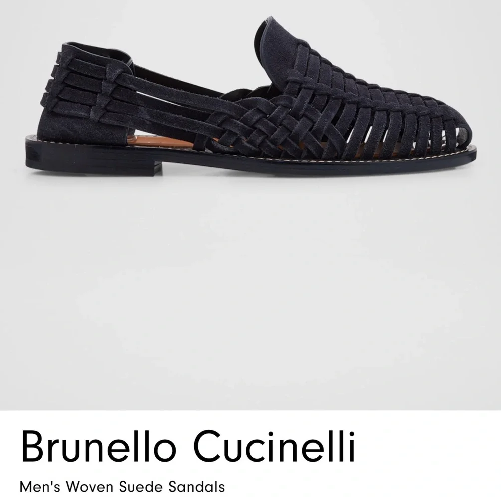 Brunello Cucinelli Dark Blue Woven Loafers - Picture 2 of 4